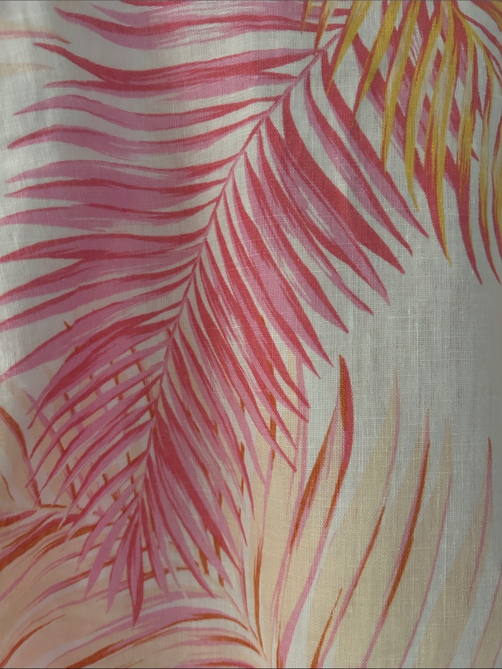 Tahari Pink & White Leaf-Print Wide Leg Pants - Picture 2 of 4